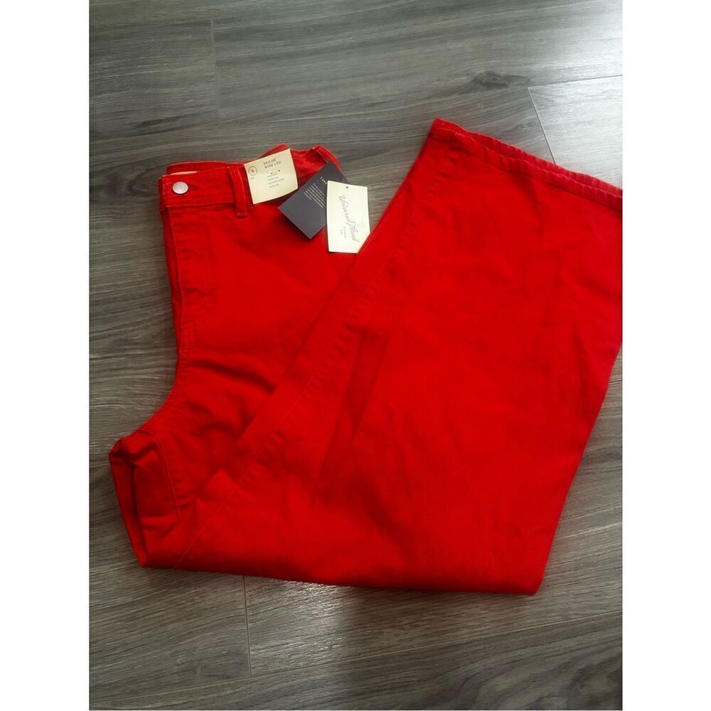Universal Thread Red High Rise and Wide Leg Jeans - Picture 8 of 10